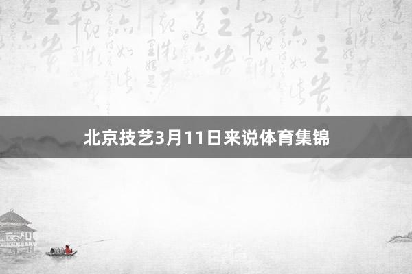 北京技艺3月11日来说体育集锦