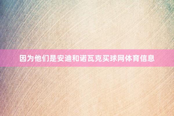 因为他们是安迪和诺瓦克买球网体育信息